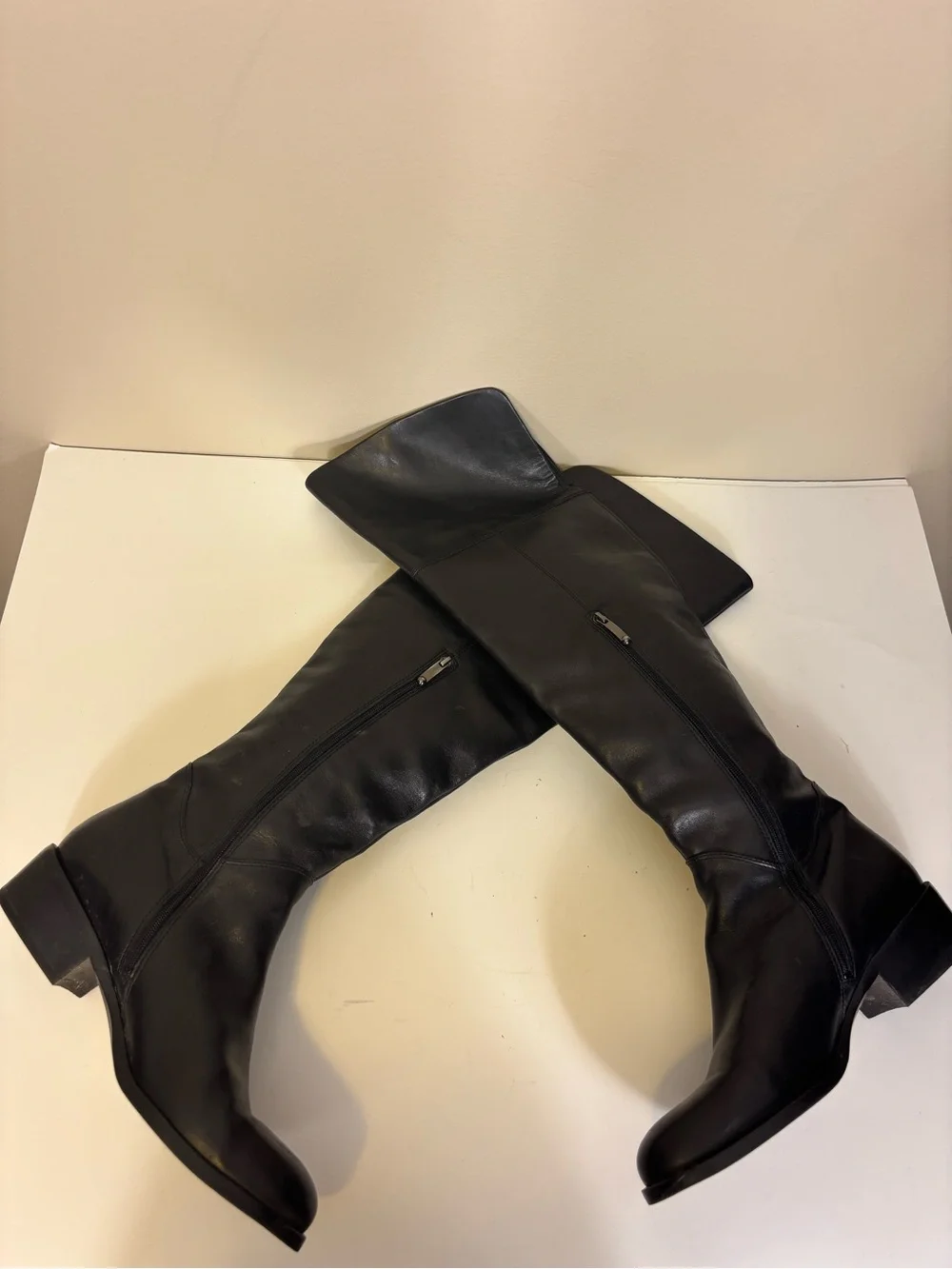 Via Spiga Black Leather Over-the-Knee Riding Boots 8